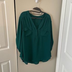 Torrid Harper Blouse, Deep Emerald Green, Size 2